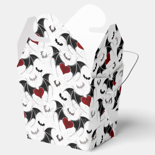 Halloween hart met zwarte vleugels bedankdoosjes (Geopend)
