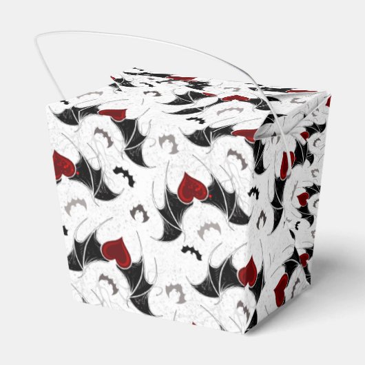 Halloween hart met zwarte vleugels bedankdoosjes (Achterkant)