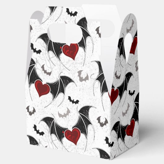 Halloween hart met zwarte vleugels bedankdoosjes (Geopend)