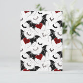 Halloween hart met zwarte vleugels bedankkaart (Staand voorkant)