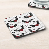 Halloween hart met zwarte vleugels bier onderzetter (Linkerzijde)