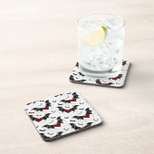 Halloween hart met zwarte vleugels bier onderzetter (Rechterzijde)