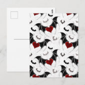 Halloween hart met zwarte vleugels briefkaart (Voorkant / Achterkant)