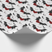 Halloween hart met zwarte vleugels cadeaupapier (Hoek)