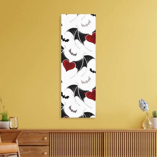 Halloween hart met zwarte vleugels canvas afdruk (Insitu (Woonkamer))