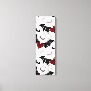 Halloween hart met zwarte vleugels canvas afdruk