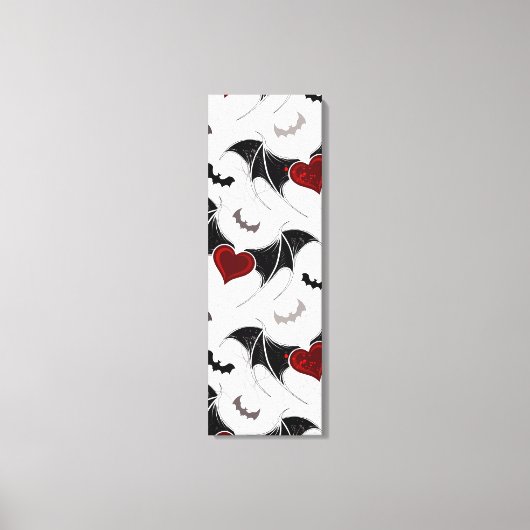 Halloween hart met zwarte vleugels canvas afdruk (Voorkant)
