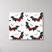Halloween hart met zwarte vleugels canvas afdruk (Voorkant)