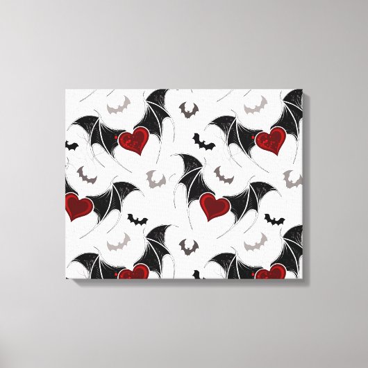 Halloween hart met zwarte vleugels canvas afdruk (Voorkant)