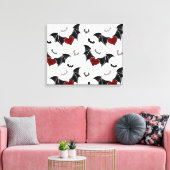 Halloween hart met zwarte vleugels canvas afdruk (Insitu (Woonkamer))