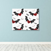 Halloween hart met zwarte vleugels canvas afdruk (Insitu (Houten vloer))