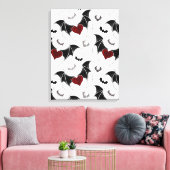 Halloween hart met zwarte vleugels canvas afdruk (Insitu (Woonkamer))