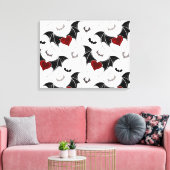 Halloween hart met zwarte vleugels canvas afdruk (Insitu (Woonkamer))