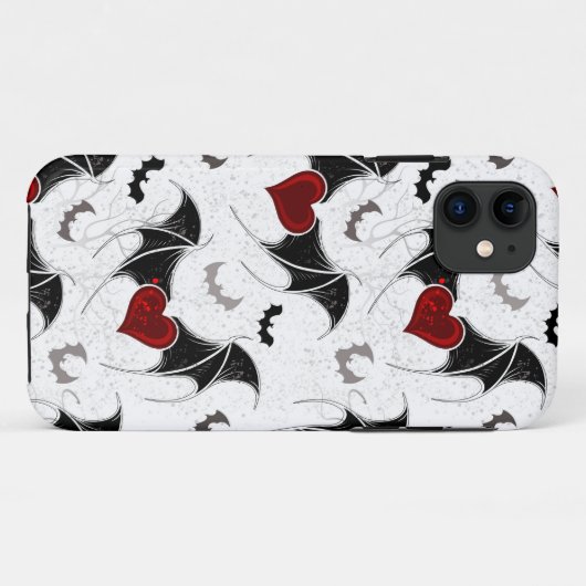 Halloween hart met zwarte vleugels Case-Mate iPhone case (Achterkant (horizontaal))