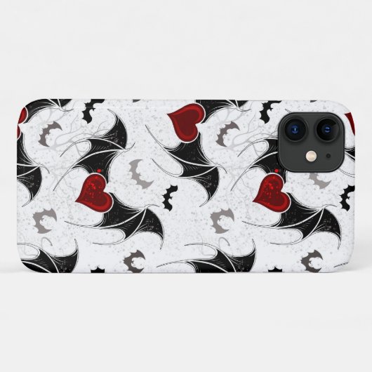 Halloween hart met zwarte vleugels Case-Mate iPhone case (Achterkant (horizontaal))
