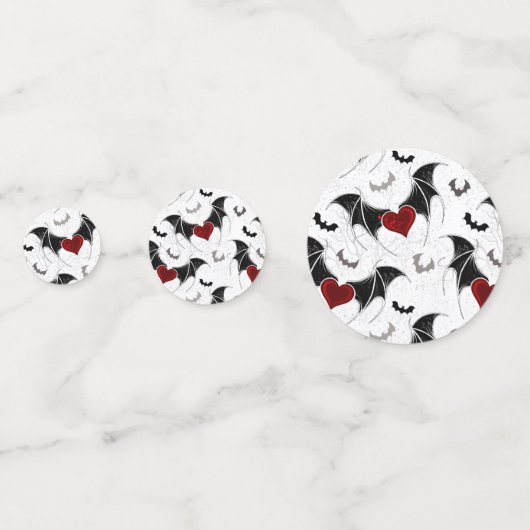 Halloween hart met zwarte vleugels confetti (Voorkanten)