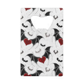 Halloween hart met zwarte vleugels creditkaart flessenopener (Achterkant)