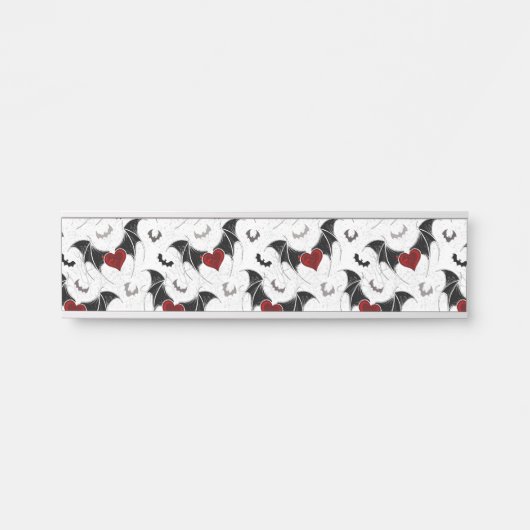 Halloween hart met zwarte vleugels deurbordje (Voorkant)