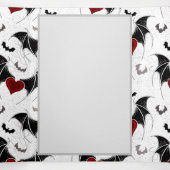 Halloween hart met zwarte vleugels drieluik aankondiging (Binnenkant midden)