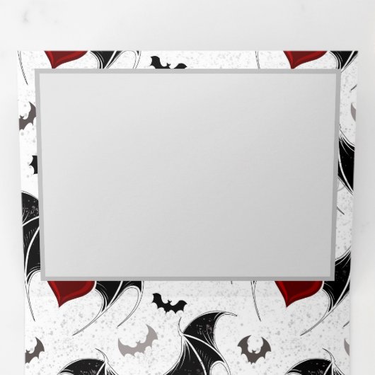 Halloween hart met zwarte vleugels drieluik aankondiging (Binnenzijde eerst)