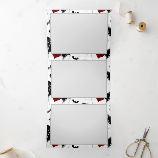 Halloween hart met zwarte vleugels drieluik aankondiging (Binnen)