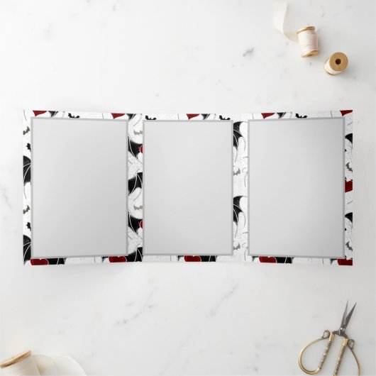 Halloween hart met zwarte vleugels drieluik programma (Binnen)