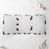 Halloween hart met zwarte vleugels drieluik uitnodiging (Binnen)