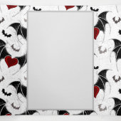 Halloween hart met zwarte vleugels drieluik uitnodiging (Binnenkant midden)