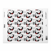 Halloween hart met zwarte vleugels etiket (Full Sheet)