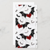 Halloween hart met zwarte vleugels feestdagenkaart (Voorkant / Achterkant)