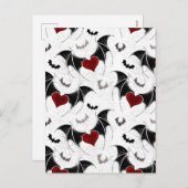 Halloween hart met zwarte vleugels feestdagenkaart (Voorkant / Achterkant)