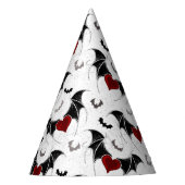 Halloween hart met zwarte vleugels feesthoedjes (Voorkant)