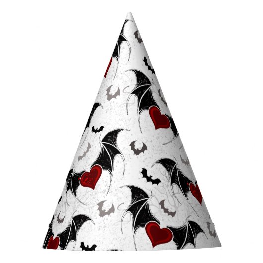Halloween hart met zwarte vleugels feesthoedjes (Voorkant)