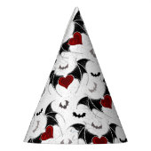 Halloween hart met zwarte vleugels feesthoedjes (Links)