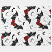 Halloween hart met zwarte vleugels fleece deken (Voorkant (Horizontaal))