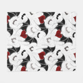 Halloween hart met zwarte vleugels fleece deken (Voorkant (Horizontaal))