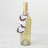 Halloween hart met zwarte vleugels flessenhanger (Schuin)