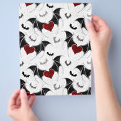 Halloween hart met zwarte vleugels flyer (Hand)