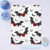 Halloween hart met zwarte vleugels flyer (Enkel)