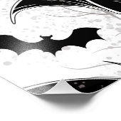 Halloween hart met zwarte vleugels foto afdruk (Hoek)