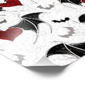 Halloween hart met zwarte vleugels foto afdruk (Hoek)