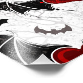 Halloween hart met zwarte vleugels foto afdruk (Hoek)