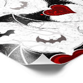 Halloween hart met zwarte vleugels foto afdruk (Hoek)