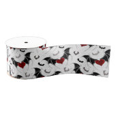 Halloween hart met zwarte vleugels grosgrain lint (Spoel)