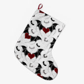 Halloween hart met zwarte vleugels grote kerstsok (Voorkant (Hangend))