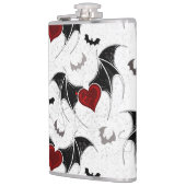 Halloween hart met zwarte vleugels heupfles (Links)