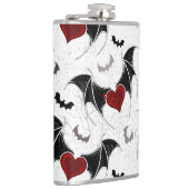 Halloween hart met zwarte vleugels heupfles (Rechts)