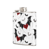 Halloween hart met zwarte vleugels heupfles (Links)