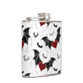 Halloween hart met zwarte vleugels heupfles (Rechts)