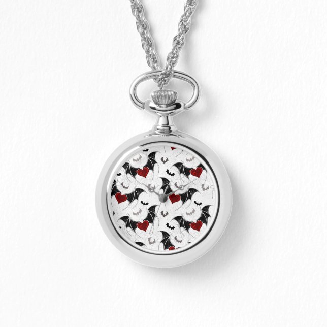 Halloween hart met zwarte vleugels horloge (Voorkant)